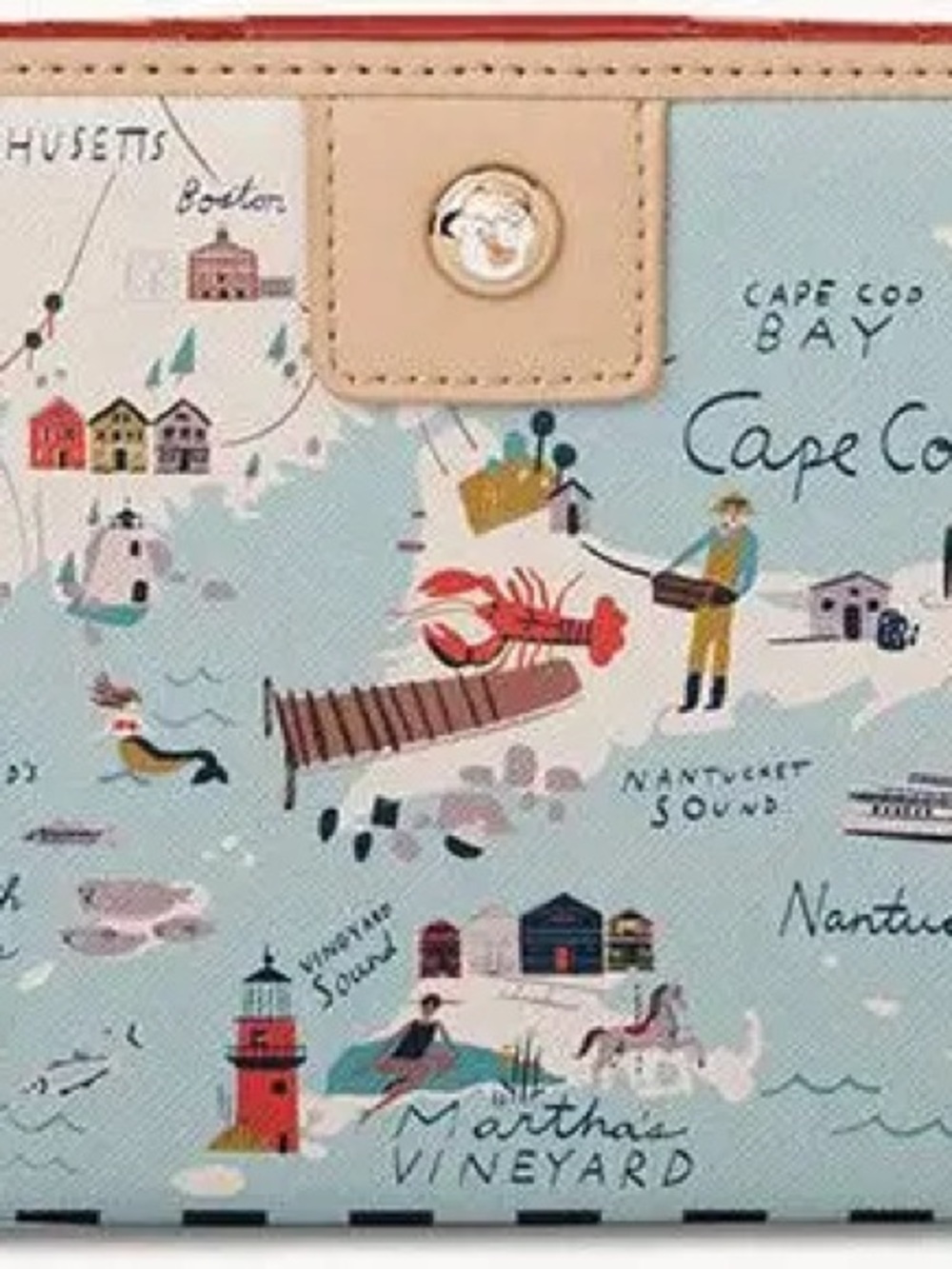 Spartina 449 Light Blue Cape Cod Map Wallet